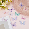 60Pcs 10 Colors Cloth Butterfly Ornament Accessories DIY-CY0004-04-4