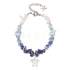 Natural Mixed Gemstone Chip Beaded Bracelest BJEW-JB12976-01-3