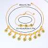 Vintage Brass Heart Flower Pendant Necklace & Bracelet Set for Women RG3291-5
