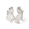 Non-Tarnish 304 Stainless Steel Maple Leaf Open Cuff Ring for Women RJEW-E063-18P-2