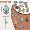 Bohemian Dyed Synthetic Turquoise Pendants FIND-YWC0003-02AB-01-3