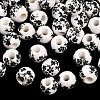 Handmade Printed Porcelain Beads X1-PORC-Q201-6mm-5-1