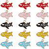 40Pcs 5 Colors Alloy Enamel Pendants ENAM-SC0008-19-1