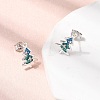 925 Sterling Silver Stud Earrings EJEW-D342-03P-2