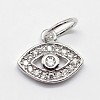 CZ Brass Micro Pave Cubic Zirconia Evil Eye Charms ZIRC-L018-10P-1