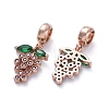 Brass Micro Pave Cubic Zirconia European Dangle Charms X-ZIRC-F074-05RG-2