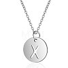 201 Stainless Steel Initial Pendants Necklaces NJEW-S069-TN507-X-1