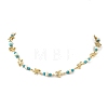 Ocean Dyed Synthetic Turquoise Beads & 304 Stainless Steel Link Chain Necklaces GG-NJEW-JN06337-03-2