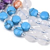 Dyed Natural White Jade & Red Netstone & Quartz Crystal & K2 Stone & Synthetic Turquoise Beads Strands G-Z135-B03-5