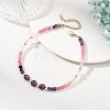 Dyed Natural Malaysia Jade & Rose Quartz & Chevron Amethyst Beads Beaded Anklets for Women AJEW-AN00832-01-1