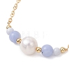 Natural Blue Lace Agate Beads Link Bracelets BJEW-JB13087-03-3