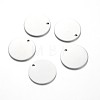 Flat Round Stainless Steel Blank Stapmping Tag Pendants STAS-L166-08-1