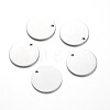 Tarnish Resistant Flat Round Stainless Steel Blank Stapmping Tag Pendants STAS-L166-08-1