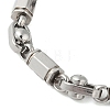 Non-Tarnish 304 Stainless Steel Faceted Column Link Bracelets for Men BJEW-B093-01P-2