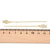 Fish Brass Micro Pave Clear Cubic Zirconia Ear Thread EJEW-H182-12G-5