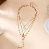 Alloy & Plastic Pearl Pendant 4 Layered Long Tassel Necklaces for Women WG4E668-01-2