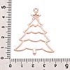 Rack Plating Alloy Open Back Bezel Pendants X-PALLOY-Q351-10RG-FF-3
