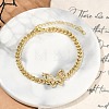 Brass Micro Pave Cubic Zirconia Link Bracelets BJEW-M050-04G-03-1