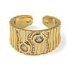 Brass Micro Pave Clear Cubic Zirconia Open Cuff Rings RJEW-Z050-14G-2