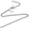 Non-Tarnish 304 Stainless Steel Cable Chain Necklace X-STAS-T040-PJ204-50-3