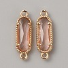 Golden Plated Brass Pave Glass Connector Charms FIND-WH0110-728G-05-1