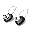 Natural Obsidian & 304 Stainless Steel Hoop Earrings for Women EJEW-G475-02P-05-4