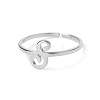 Adjustable 201 Stainless Steel Letter Open Cuff Rings for Women FS-WG61269-45-1