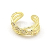 Cross Brass Micro Pave Clear Cubic Zirconia Open Cuff Rings RJEW-G309-40G-2