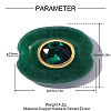 Brass Micro Pave Cubic Zirconia & Green Gemstone Beads GG-OY001-06G-04-2