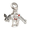 Rack Plating Alloy Enamel European Dangle Charms PALLOY-A009-05P-1