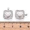 Brass Micro Pave Clear Cubic Zirconia Pendants KK-T080-57P-3