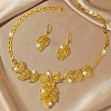 Hollow Leaf Brass Pendant Necklaces & Hoop Earrings Sets for Women FS-WGD13A8-01-1