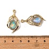 UV Plating Alloy Glass Pendants FIND-K032-37G-3