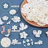  120Pcs 6 Style Flower ABS Plastic Imitation Pearl Bead Caps OACR-NB0001-41-4