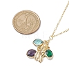 Stainless Steel and Glass Pendant Necklaces NJEW-JN04701-02-4
