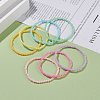 7Pcs 7 Colors Candy Colors Acrylic Round Beaded Stretch Bracelets Set for Women BJEW-JB08061-2