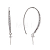 Anti-Tarnish Rhodium Plated 925 Sterling Silver Micro Pave Cubic Zirconia Earring Hooks STER-F041-88P-5