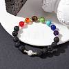 Chakra Theme Natural & Synthetic Mixed Gemstone Stretch Bracelet BJEW-JB10161-2