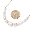 Round White Shell Pearl Graduated Beaded Necklaces for Women NJEW-JN05305-3