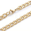 Men's 304 Stainless Steel Cuban Link Chain Necklaces NJEW-L173-009-G-1