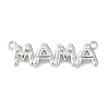 Mother's Day Brass Micro Pave Clear Cubic Zirconia Word Mama Connector Charms KK-V007-36P-1
