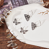 2 Pairs 2 Style Moth & Butterfly Zinc Alloy Dangle Hoop & Leverback Earrings EJEW-AN0002-64-7