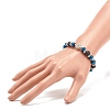 Synthetic Hematite & Natural Lava Rock Stretch Bracelet with Rhinestone BJEW-JB07879-3