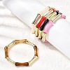Plating Resin Beads Stretch Bracelets for Women BJEW-P374-02G-3