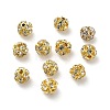 6mm Brass Crystal Rhinestone Beads KK-S519-01A-02G-2