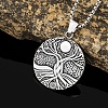 Viking Stainless Steel Box Chain Tree of Life Pendant Necklaces for Men PW-WGA998B-01-2