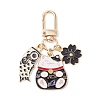 Fortune Cat Fish Flower Alloy Enamel Pendant Decorations AL-CJEB47-02-2
