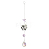 Glass Flower Hanging Suncatchers HJEW-P018-E01-3