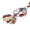 Wire Wrapped Chips Natural Gemstone Big Tassel Pendant Decorations HJEW-XCP0001-09-3