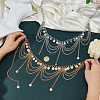 2Pcs 2 Colors Bohemian Alloy Multi-layered Chain Tassel Waist Belly Chains for Women AJEW-HS0001-52-3